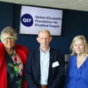 Dame Prue Leith, Gordon Bowser, Chairman of QEF and Karen Deacon, Chief Executive of QEF
