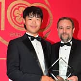 Walton Heath golfer Kris Kim was crowned with the 2024 England Golf Performance of the Year award at Tuesday’s England Golf Centenary Dinner & Awards at The Midland Manchester Hotel. Picture: Leaderboard Photography