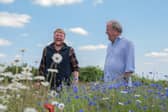 TV presenter Jeremy Clarkson, right, with fellow Diddly Squat farmer Kaleb Cooper. (Picture: ©Ellis O'Brien/Prime Video)