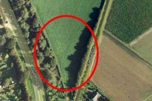 Picture Of Proposed Padel Courts location (Credit Guildford Council Documents)