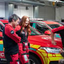 Peggy saw the charity's Rapid Response Vehicles during her visit.