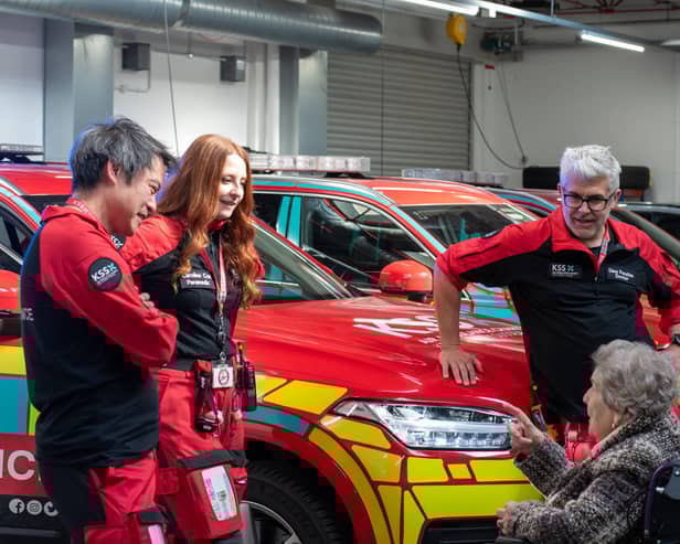 Peggy saw the charity's Rapid Response Vehicles during her visit.