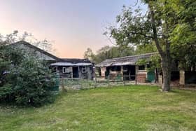 Stables and outbuildings at Clouds Hill Farm, Oxshott. (Credit: Fairmile Group Ltd./Elmbridge Borough Council planning documents). Permission to use.