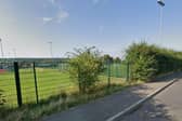 View down Greenfield Road with Weydon School's sports pitch (left) and neighbouring houses (right). Credit: Google Street View