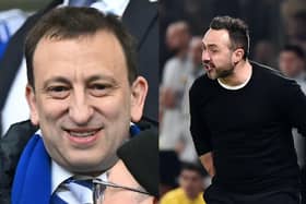 Roberto De Zerbi and Tony Bloom have won prizes at the 2023 Golden Boy Awards ceremony in Turin. Picture: Getty