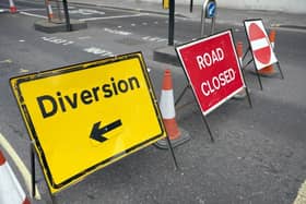 Road closure signs. Photo: West Sussex County Council