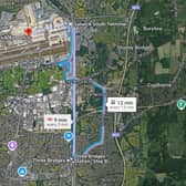 A points failure between Gatwick Airport and Three Bridges means some lines are blocked, Southern have reported. Picture courtesy of Google