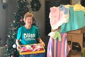 Five of the 38 boxes donated and 50 of the 1450 Christmas Stockings