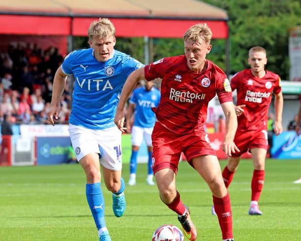 Crawley Town midfielder Max Anderson's goal against Shrewsbury Town was the 600,000th in the Football League | Picture: Stephen Lawrence