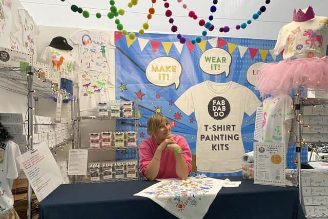 Amanda Litster on Fab Dab Do stand at Gift Fair