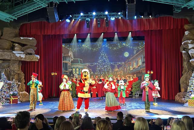 Stagecoach Performing Arts students singing on stage at Let's Sing in Disneyland Paris. Picture: submitted