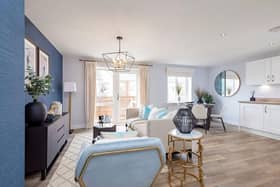 A typical lounge in The William show home at Ada Gardens.