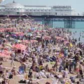 Crowds flock to Brighton Beach as temperatures soar in county. Photo: Eddie Mitchell