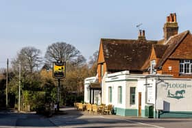 Outside The Plough in Effingham. (Permission for LDRS partners to use: Punch Pubs)