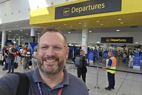 Mark Dunford at departures in London Gatwick airport's North Terminal