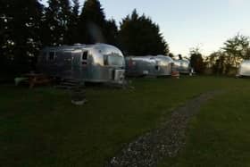 View inside  Happy Days Retro Vacation caravan site, with aluminium covered caravans. (Credit: Google Street View)