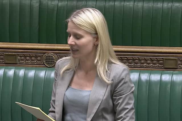 MP Rebecca Paul during a debate in parliament on community funding for pubs
