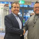 Kirk Ritchie, Surrey FA (right), with Specsavers Dorking opthalmic director Yehia Al-Omari. Pictures contributed