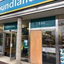 Broken window at Poundland (image Steve Bax)