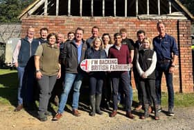 Conservative Party leader, and former prime minister, Rishi Sunak with NFU members in Surrey.