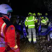 KSS crew at a simulated road traffic collision during training. Picture: submitted