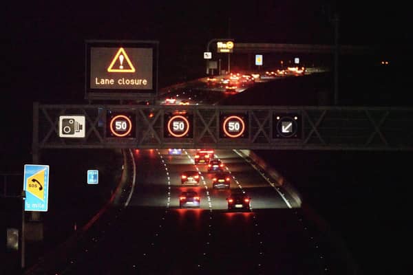 Surrey Police reported at 7pm that the M23 is closed southbound between junctions 8 and 9 ‘due to a body being recovered from the road’. Photo: Sussex News and Pictures