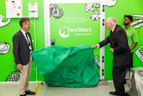 CEO Dan Slatter with the Duke of Gloucester as he unveils plaque
