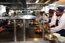 Chefs in action at cook-off competition (Ahad Khan second from right)