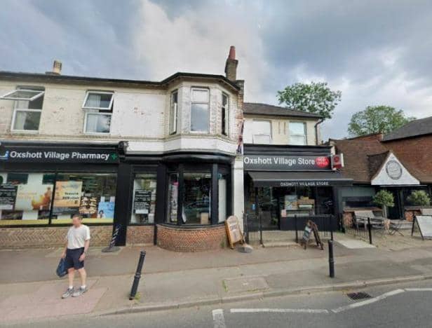 Outside Oxshott Village store and Pharmacy at No. 50 (left) and former takeaway at No. 49 (right) on the High Street. (Credit: Zesta Planning LTD/ Google street view)