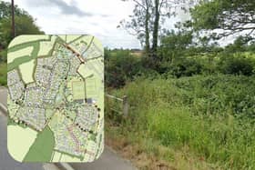 Thakeham's 400 homes plan for land near Alfold (image Thakeham and Google)