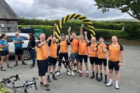 Finished Cyclists at Honeypot Pen y Bryn, Newtown