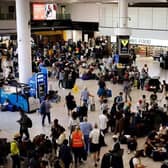 Flights for passengers at Gatwick Airport could be affected due to strikes set to take place at airports in Italy. (Photo by BENJAMIN CREMEL/AFP via Getty Images)