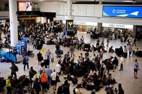 Flights for passengers at Gatwick Airport could be affected due to strikes set to take place at airports in Italy. (Photo by BENJAMIN CREMEL/AFP via Getty Images)