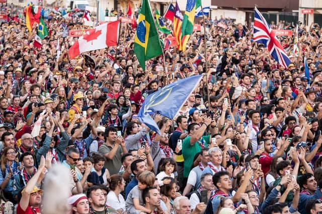 9000 Scouts gather from around the world at the World Scout Moot in Portugal.