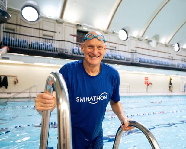 Former Olympic gold medallist Duncan Goodhew wants people to join  him at Swimathon 2025. swimathon.org