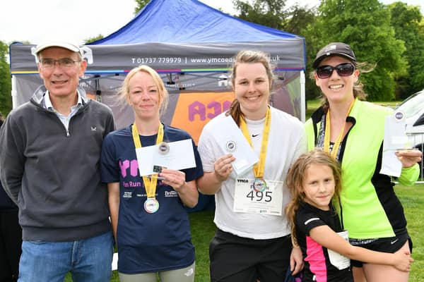 YMCA Fun Run 2025 - Winning women including Jen Neville who was the fastest woman in the adult one mile fun run.  Photo by Darren Pepe