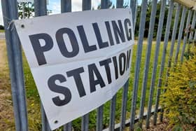 Polling station sign. Picture taken by LDR. Permission for use by all partners.