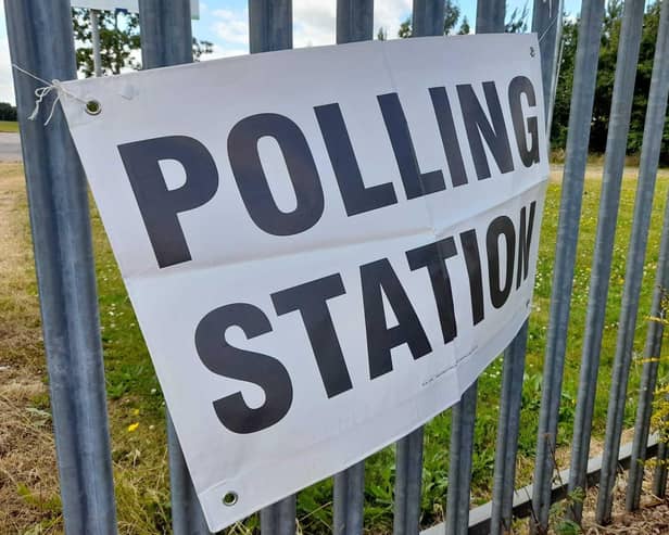 Polling station sign. Picture taken by LDR. Permission for use by all partners.