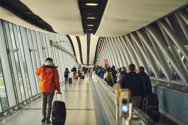 London Gatwick passengers on the Sky Bridge | Picture: Justin Lambert