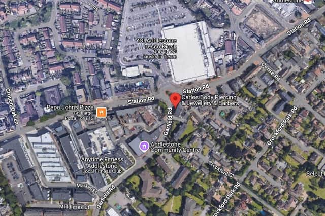 Officers were called to Carlos Barber Shop on Garfield Road at the junction with Station Road following reports that a man in his 30s had been assaulted. Picture courtesy of Google