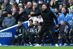 Roberto De Zerbi made comments about the standard of refereeing in England following the Sheffield United draw. (Photo by Steve Bardens/Getty Images)