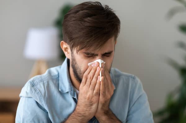 Hay fever symptoms.