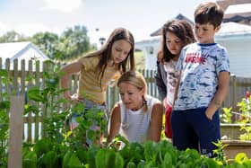 An ACS Cobham teacher teaching a class outside