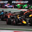 Max Verstappen of the Netherlands driving the (1) Oracle Red Bull Racing RB20 leads Charles Leclerc of Monaco driving the (16) Ferrari SF-24 during the F1 Grand Prix of Bahrain at Bahrain International Circuit on March 2, 2024 in Bahrain. Picture by Rudy Carezzevoli/Getty Images