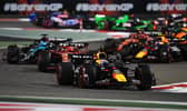Max Verstappen of the Netherlands driving the (1) Oracle Red Bull Racing RB20 leads Charles Leclerc of Monaco driving the (16) Ferrari SF-24 during the F1 Grand Prix of Bahrain at Bahrain International Circuit on March 2, 2024 in Bahrain. Picture by Rudy Carezzevoli/Getty Images
