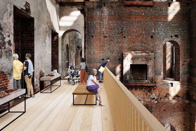 Large walkways will create space for displays and to pause at the architecture
