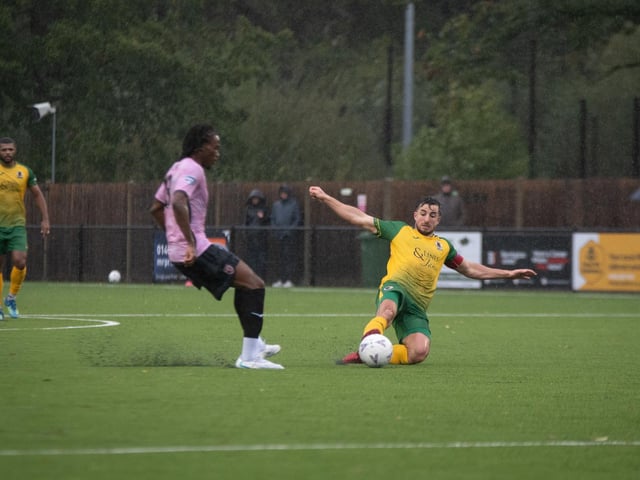 Horsham FC edged out Walton & Hersham 1-0 on a wet and windy afternoon at the Fusion Aviation Community Stadium