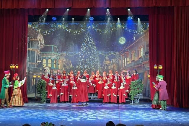 Stagecoach Performing Arts students singing on stage at Let's Sing in Disneyland Paris. Picture: submitted