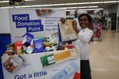 Pre-packed food donation bags are available at large stores in Surrey.