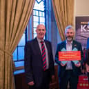 Will Forster, MP for Woking, with  KSS Chief Executive David Welch and Executive Director of Service Delivery, Leigh Curtis